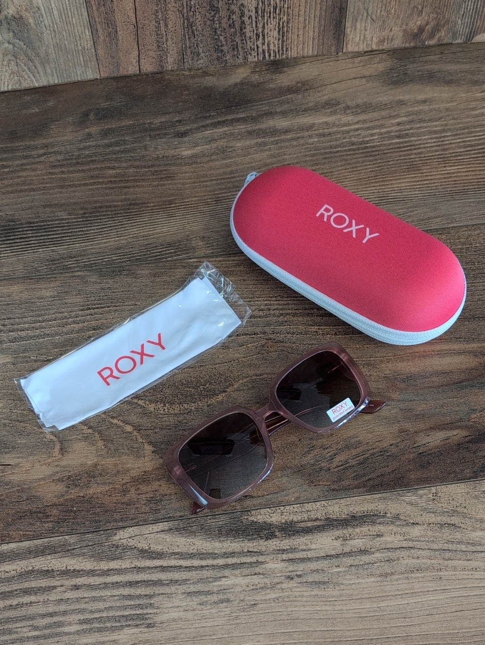 Roxy Pink Gradient Square Sunglasses with Pink Case RX7008     M459